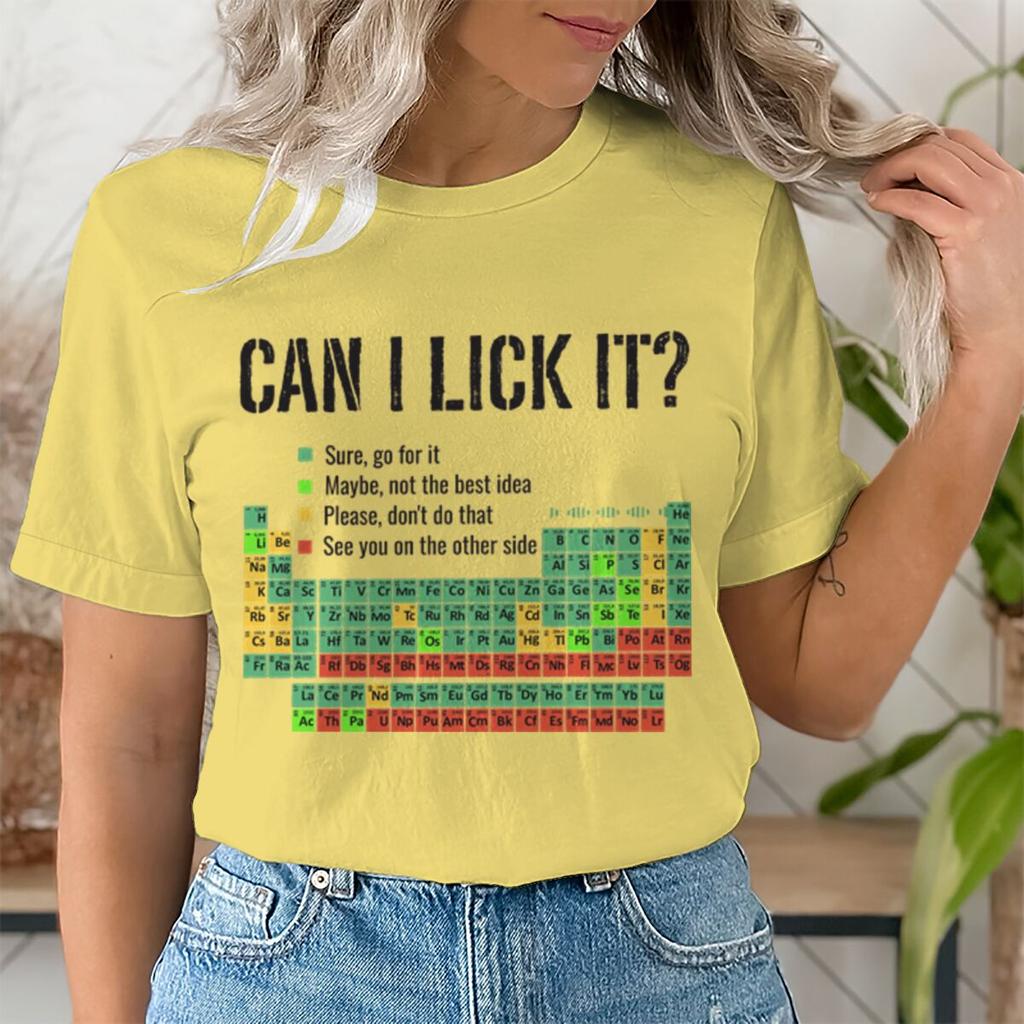 Posso leccarlo Maglietta Tavola Periodica Unisex Unisex Divertente Scienza Chimica Insegnante Umorismo Grafica Tee Casual Insegnante Top Regali