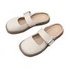 Flat-bottomed Bag Head Lazy Half Slippers Women's Summer Wear 2025 New Fashionable Versatile Mary Jane Cool Slippers