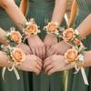 Eleganckie Sztuczne Boutonniere Kwiaty Jedwabne Kwiaty Kwiat na Piersi Pana Broszka z Róży Studniówka