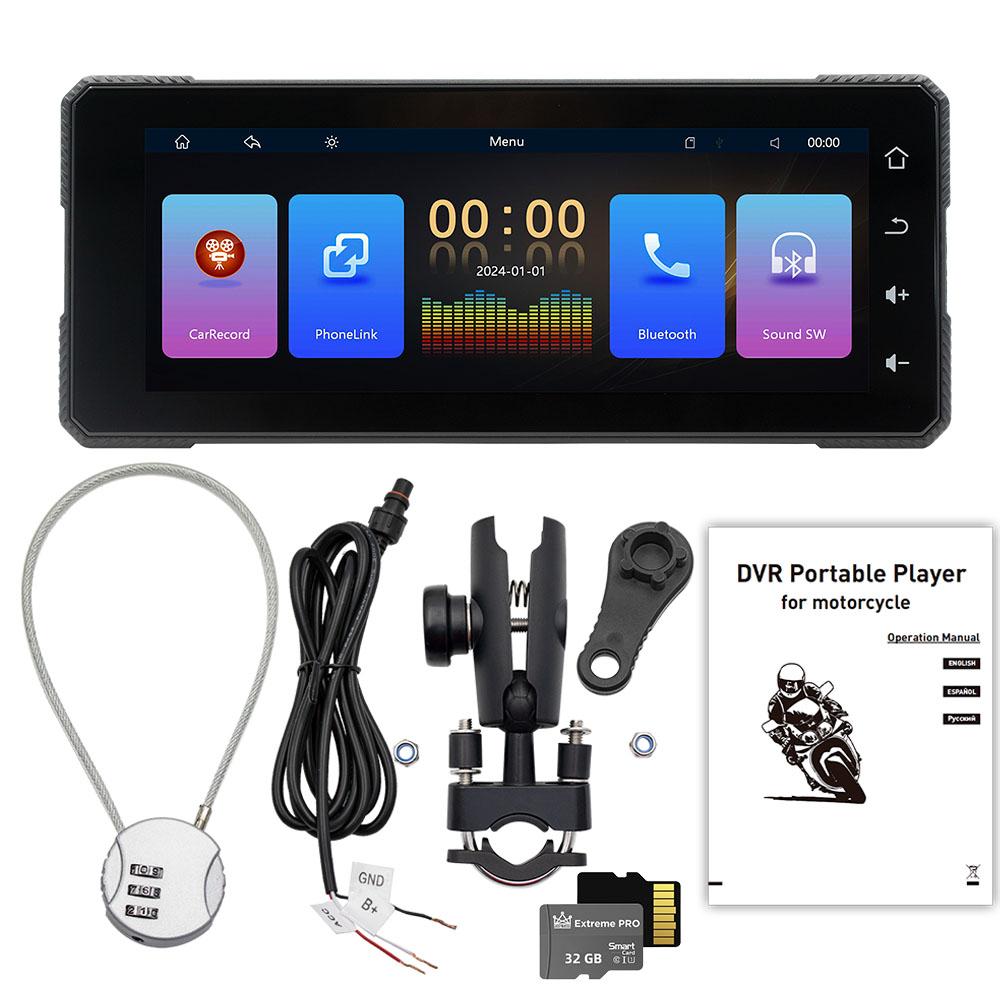 Motorcycle MP5 6.86 inch wireless carplay Android AUTO BT wireless carplay navigation driving recorder B5353