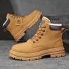 Men's Martin Boots Autumn New Fleece Thickened Outdoor Shoes British Style Retro Big Yellow Boots Men's Shoes