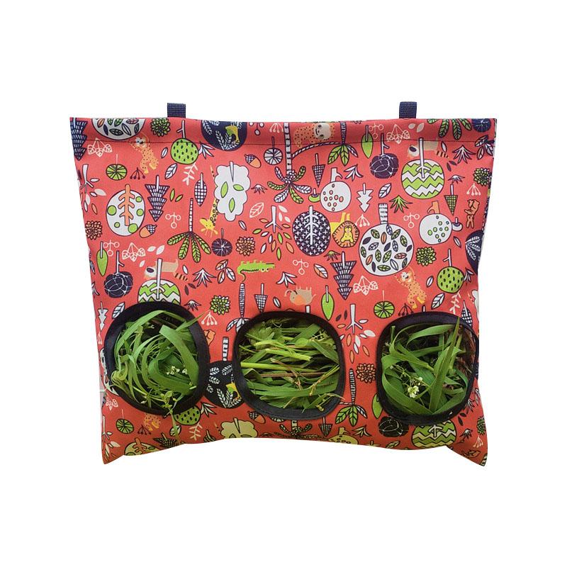 2/3 Holes Hanging Hay Bag for Bunny Guinea Pigs Small Animal Feeder Rabbit Food Dispensers Bag Cage Accessories Pet Feeding Bag
