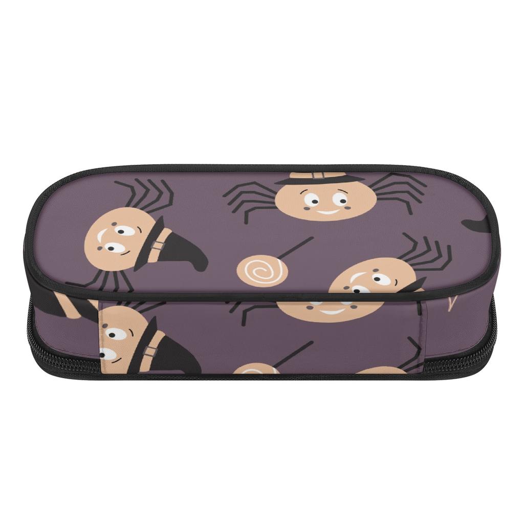 Pencil Pouch Neat Design Scratch Resistant Polyester Zipper Closure with Mesh Pocket Removable Divider and Pen Slots for Students