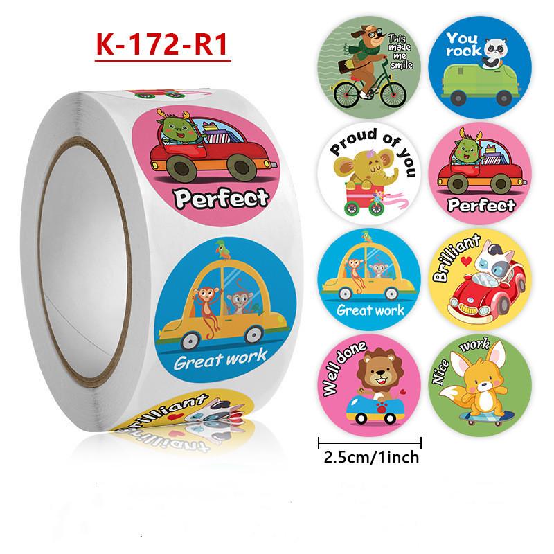 Stickers Cat 500 Pcs/roll Teacher Reward Sticker Fun Motivation Animal Sticker For School Teacher Student Stationery Stickers
