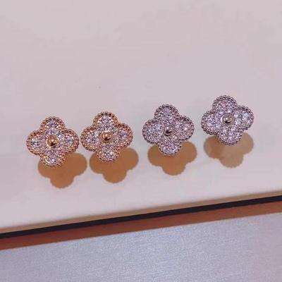 Vierblättriges Kleeblatt-Ohrringe aus S925-Sterlingsilber für Damen – neuer Stil, elegant und luxuriös.