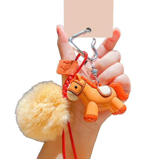 Schlüsselanhänger Anhänger Plüschkugel Deko Pferdeanhänger Dekorativer Handtaschenanhänger Glück Jahr des Pferdes Anhänger Accessoire