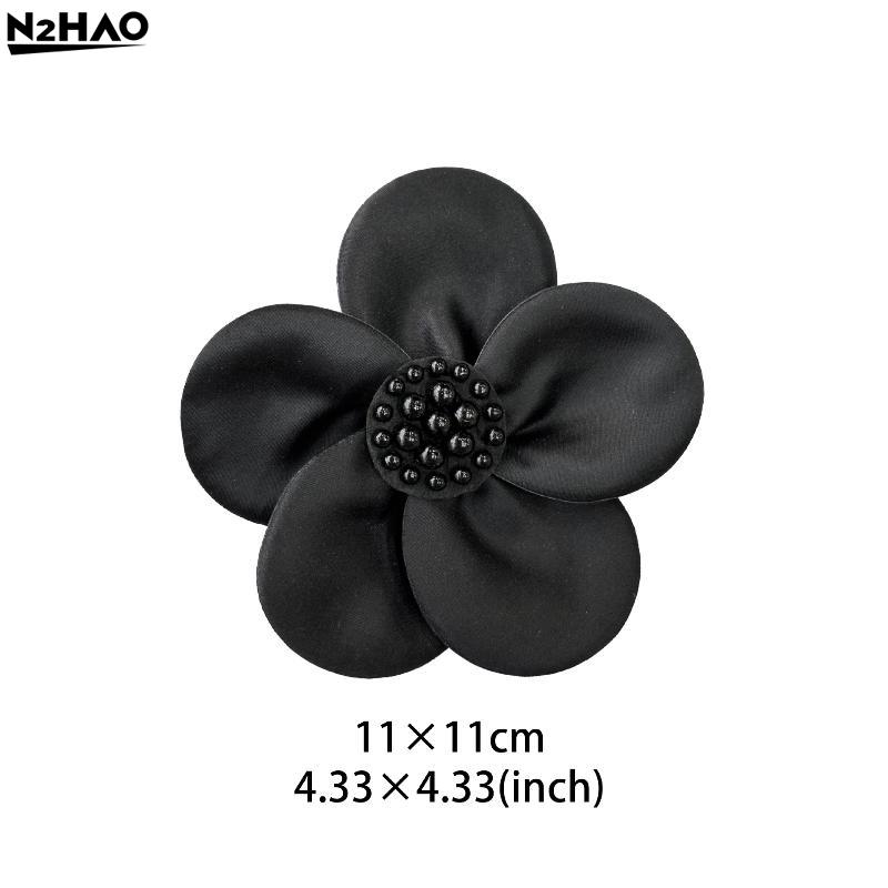 5 Pcs Black White Hand Sewn Colored Ding Cloth With Flower Clothing Patch DIY Clothing Accessories 11CM
