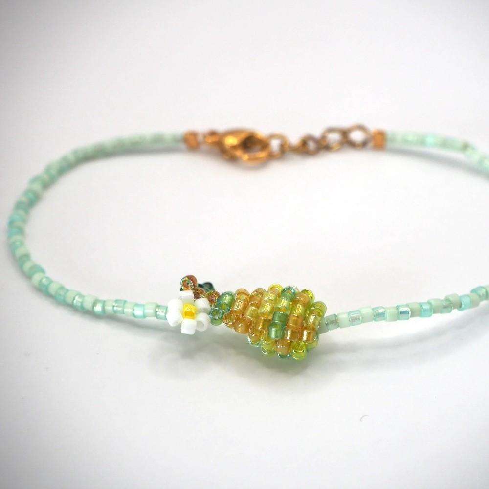 Lemon Vegetables Hand Chain Orange Strawberry Cherry Bangle Aesthetic Beaded Fruits Bracelet  Gift