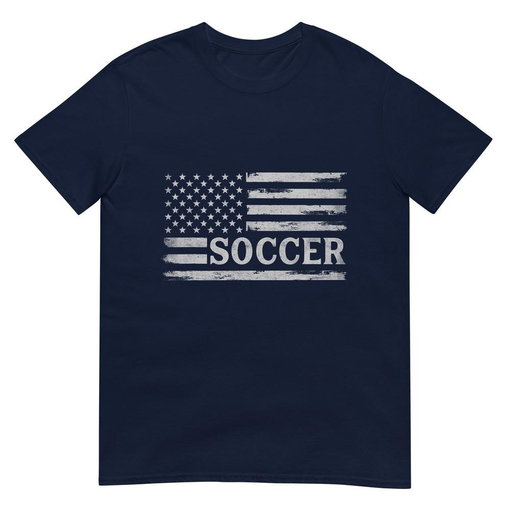Soccer Vintage Grey Flag Coach Boy Youth TShirt S