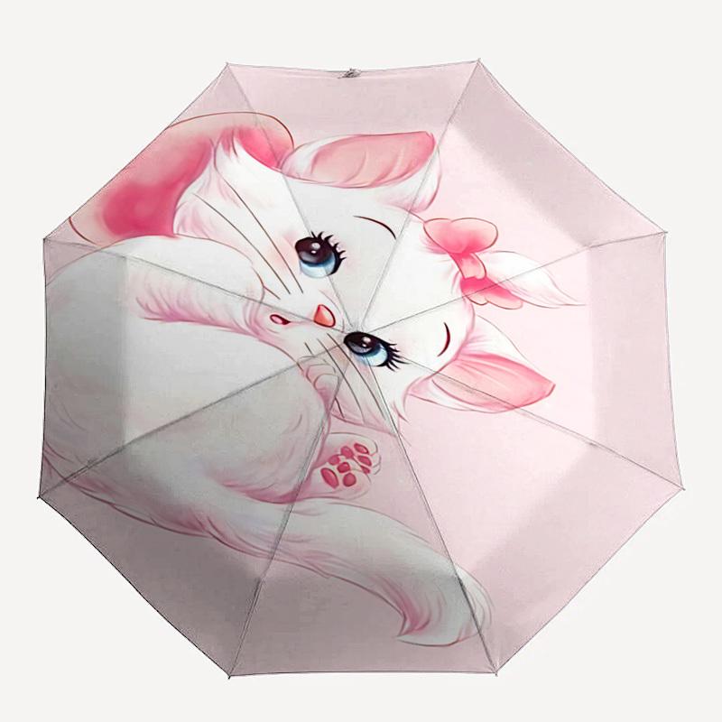 Marie,Pink Themed Automatic Opening and Closing Umbrella, Brightly Colored 8-rib Portable Umbrella, Suitable for Men and Women, A Perfect Gi