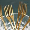 5 st Rostfritt Stål Middagsbestick Förrätt Guld Bestick Bladform Fruktgaffel Kökstillbehör