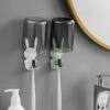 Cartoon Bunny Shape Toothbrush Holder Strong Load-bearing Easy To Install Wall-Mounted Hook Toothbrush Organizer Bathroom Decoration