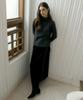 REORG Rie Line Point Long Skirt Black