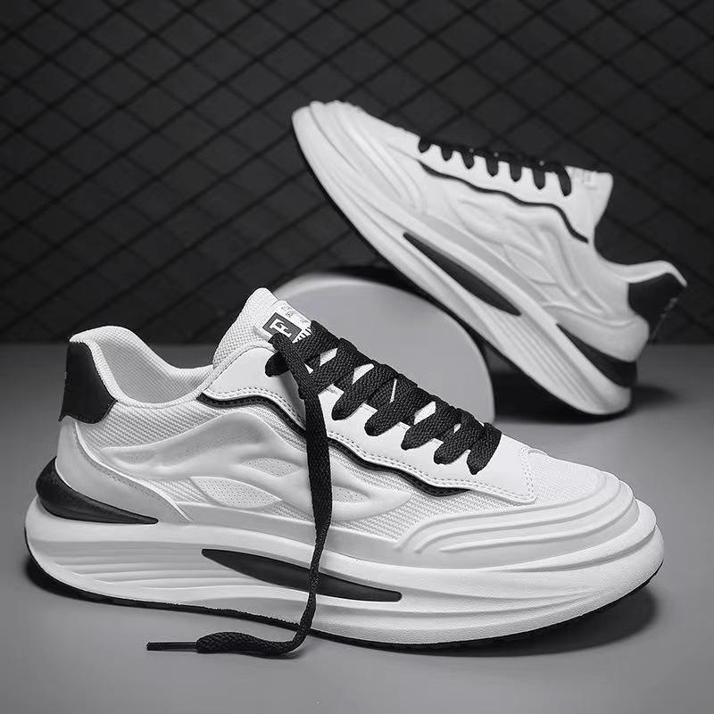 Fashion Men's Shoes Summer Breathable 2024 New Student Sports Running Casual Height Increase Little White Mesh Dad Trendy Shoes