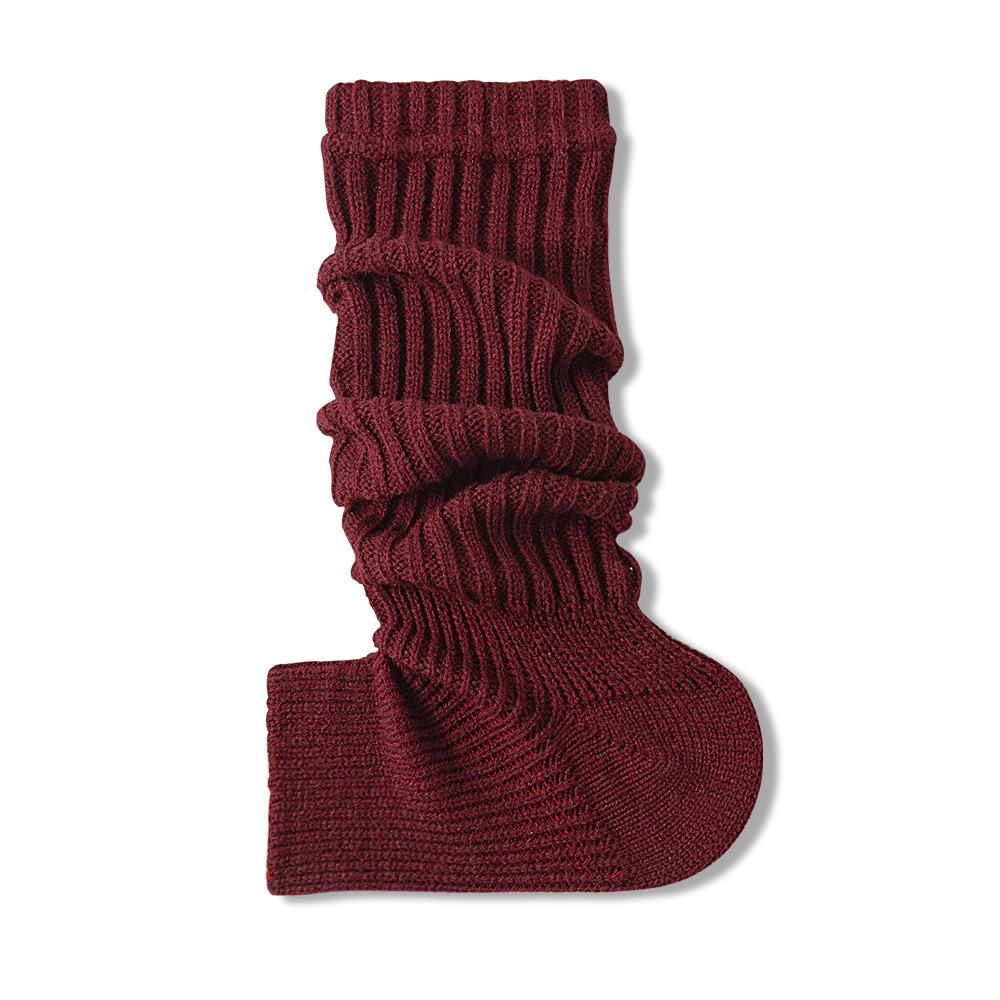 

Knitted Socks, Women s White Calf Socks, Leg Covers, Spring and Autumn Grey Pile Socks, Thigh-high Socks, Mid-calf Socks 1 pair червоний