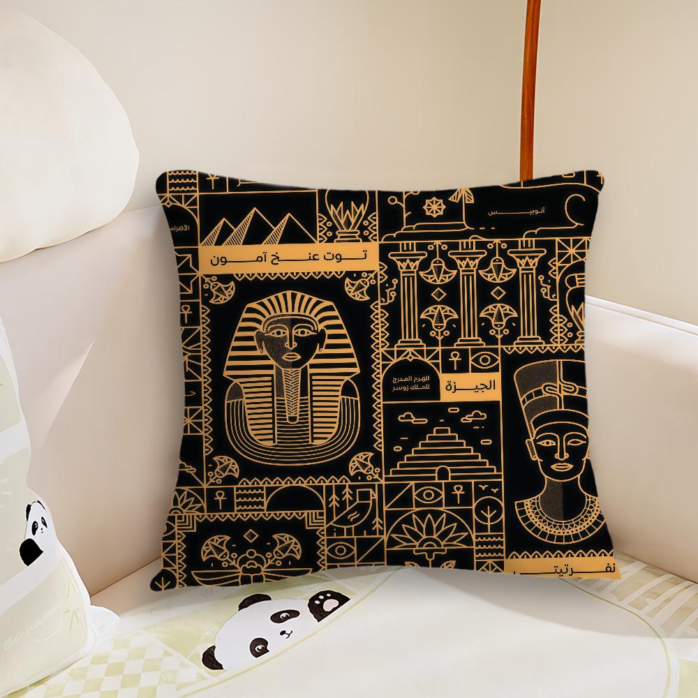 Ancient EEgyptian art cushion cover Plush Fabric Soft Double Sided Print Sofa Cushion Cover Throw Pillow Covers