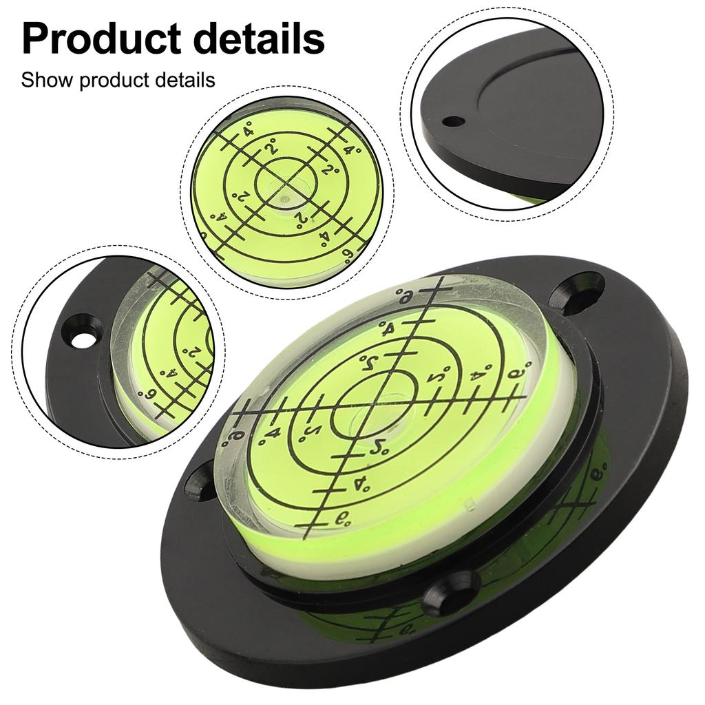 1 Pc 50 X 12mm Round Horizontal Bubble Level For Spirit Level Bubble Black Angle Clear Mini Round Leveller For Bullseye