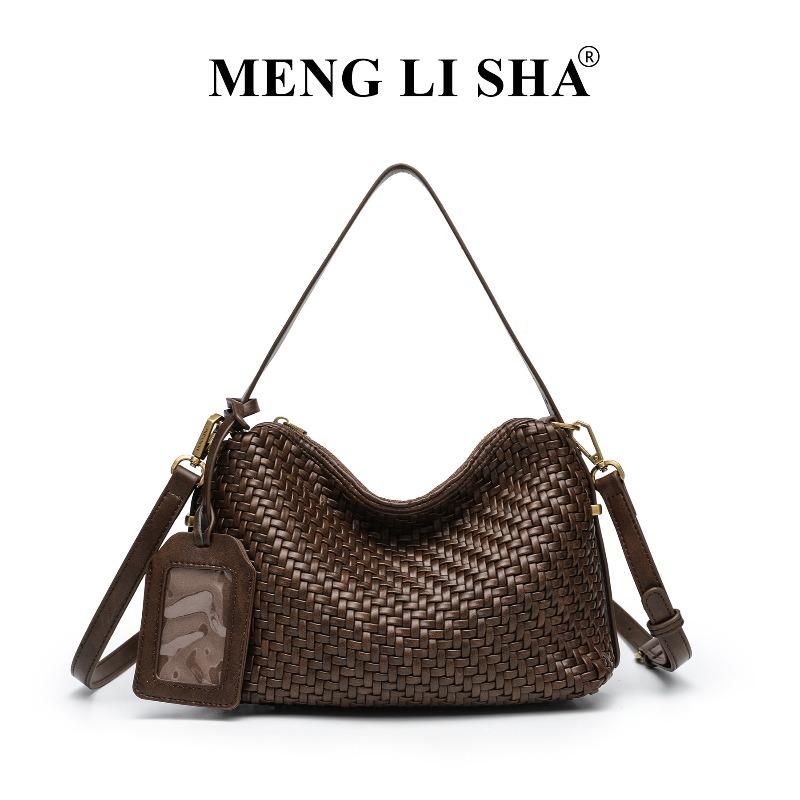 Autumn and winter new handwoven bag, high-end retro shoulder messenger tote bag, commuter fashion simple handbag