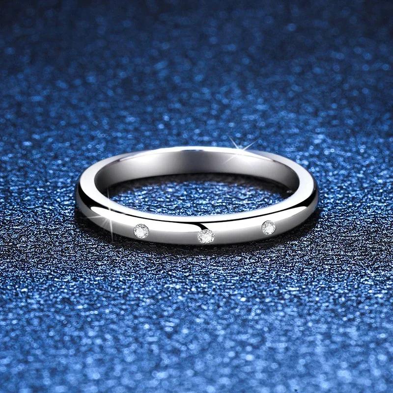 NeeTim Moissanite Ring for Women S925 Solid Silver with White Gold Plated Diamond Wedding Bridal Band Luxury Jewelry Gift
