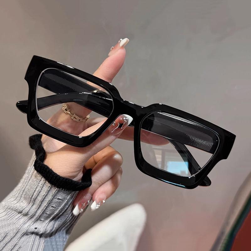 Anti-blue Light Rectangular Spectacle Frame Frame Eyeglasses for Ladies and Men Classic Eyeglass Frames Vintage Flat Light Computer Spectacles