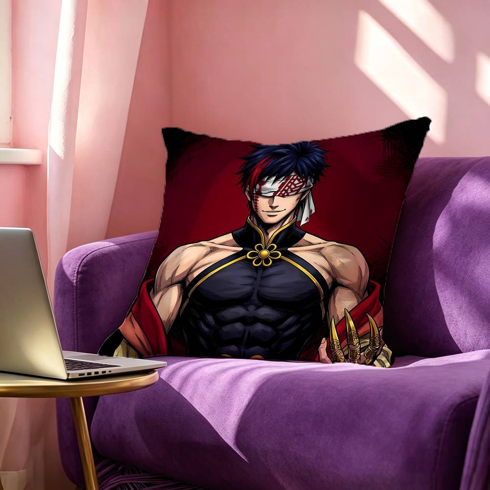 Anime RRecord of Ragnarok Qin Shi Huang Square DoubleSided printed Pillow Case Bedroom Bedside Pillow Sofa Cushion Cover