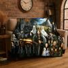 Classic L-Lord of The Rings H-Hobbit Flannel Blanket Soft Warm Throw Blanket for Bedroom Living Room Bed Travel Camping Picnic