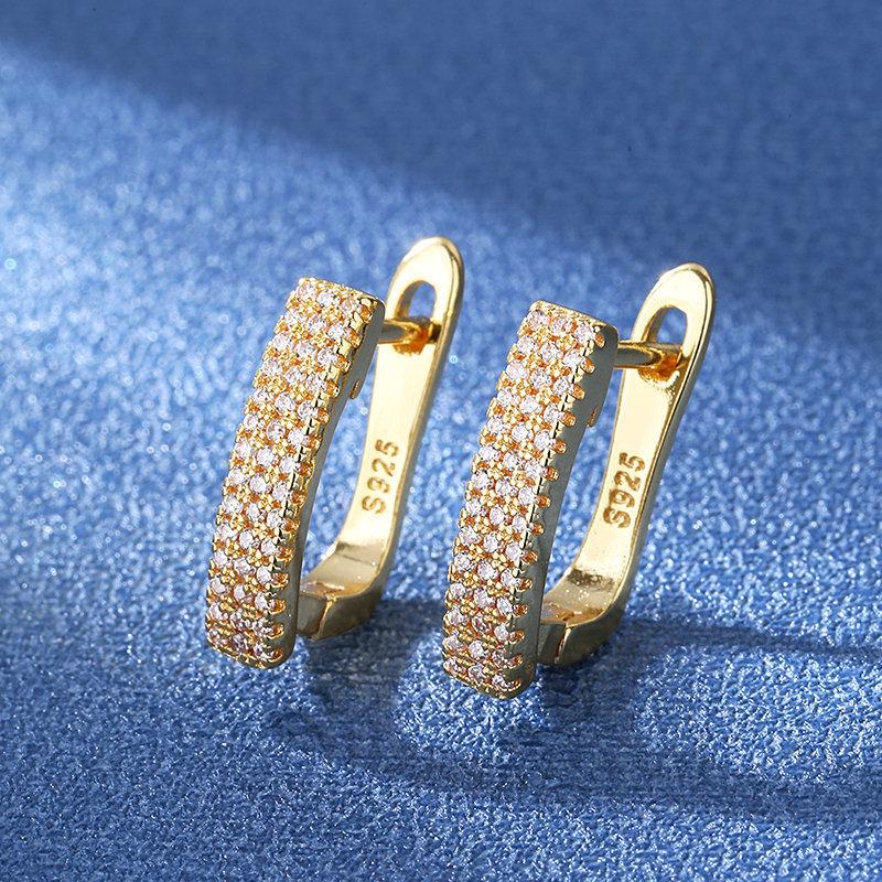 925 Sterling Silver Earrings For Women Round Zircon Earrings Sparkling Party Wedding Jewelry Gift Accessories