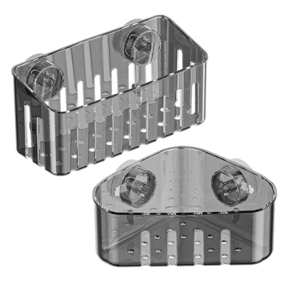 Suction Cup Sink Drain Rack Quick Drain Hollow Design Kitchen Sink Organizer for Sponges Brushes Soap