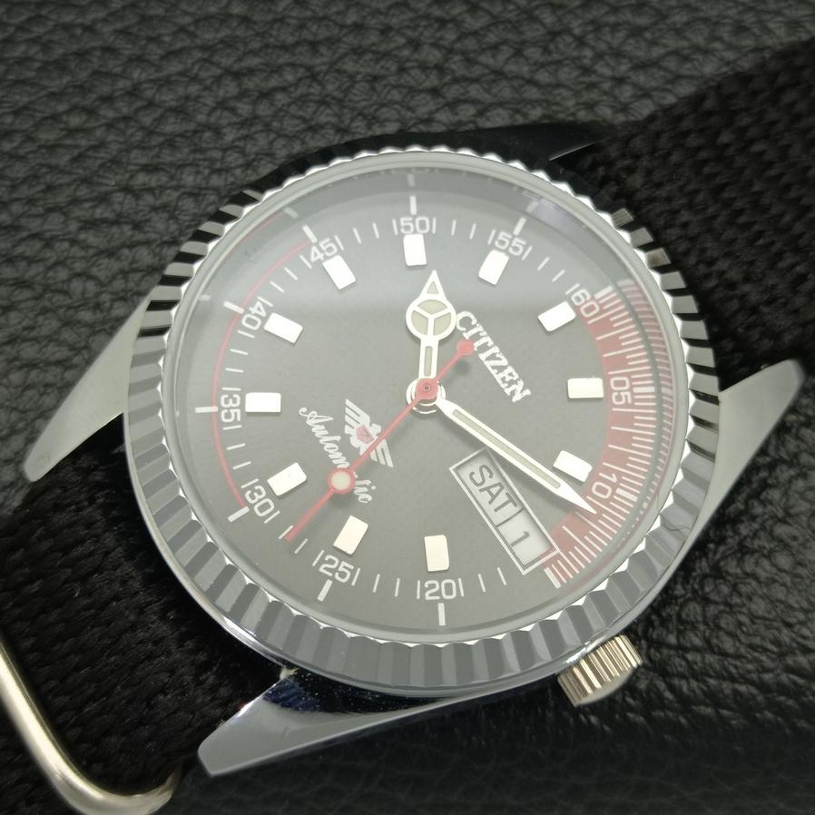 MENS REFURBISHED CITIZEN 8200 JAPAN AUTOMATIC BLACK DIAL WATCH A426215-2 RL620c-a426215