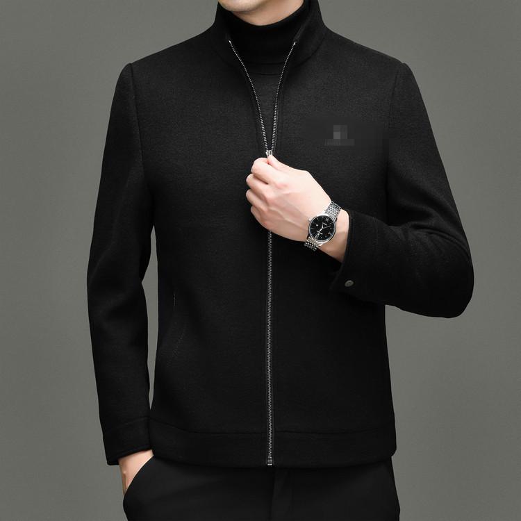 Men's Wool Double-Sided Stand-Up Collar Jacket: Autumn/Winter Middle-Aged Casual Thick Coat