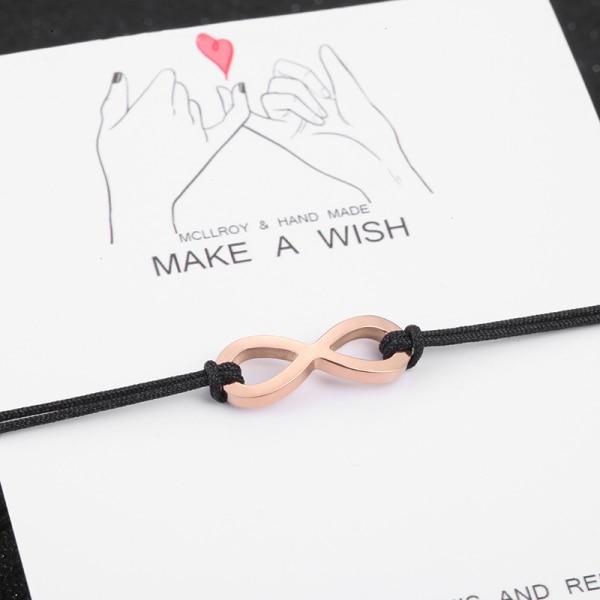 Couples Red Bracelets Women Stainless Steel Beads Infinite Love Black Rope Bracelet Women Weaving Adjust Bracelet For Women Gift