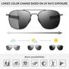 Photochromic Discoloration Sunglasses Military Style Pilot Aviator Sunglasses for Men Polarized UV400 Protection [SUNGAIT] SGT285QBS-JP