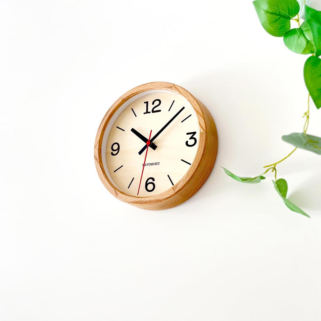 KATOMOKU Muku Clock 20 Oak Wall Clock with Continuous Second Hand km-136OA 220mm (Quartz Clock)