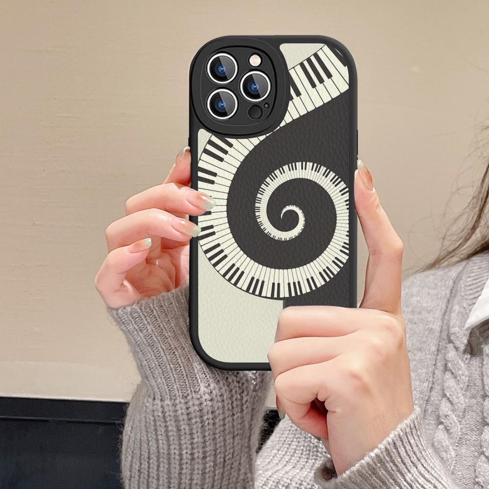 Piano Keys Is Simple Retro Phone Case Hard Leather For IPhone 16 15 14 13 12 Mini 11 14 Pro Max Xs X Xr 7 8