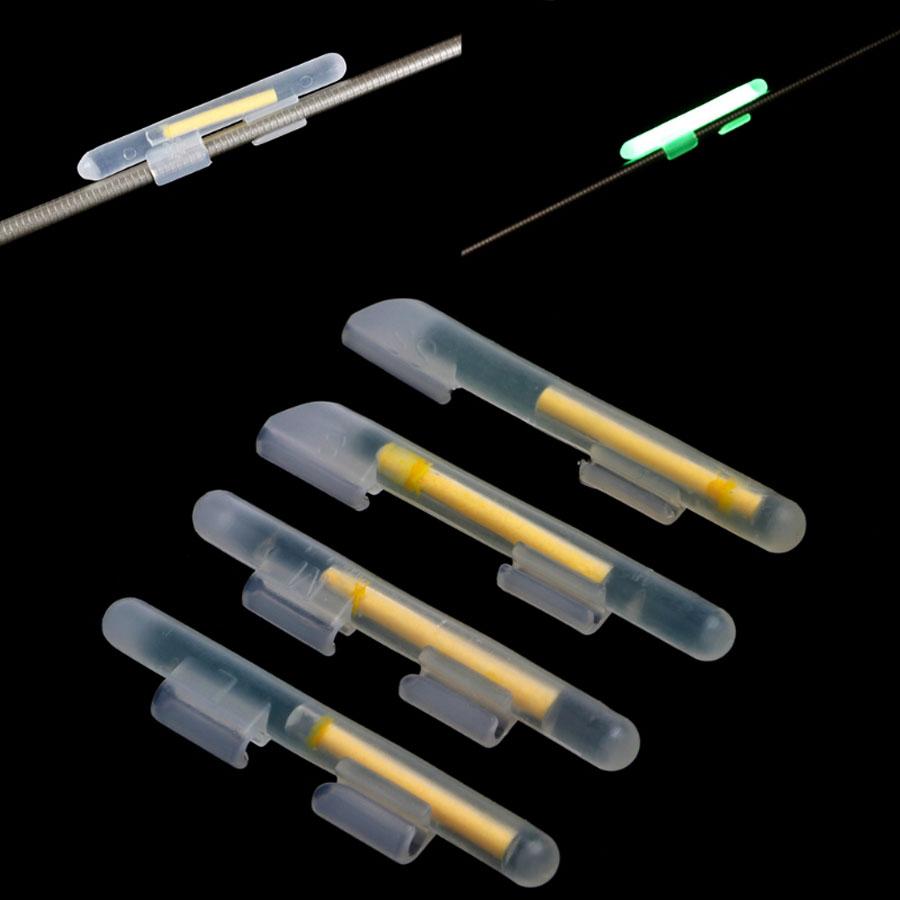 100 szt. 50 torebek Klips na wędkę Świetlik Wędkarski Lampki Wędkarskie Stoper do Spławika Świetliki Nocny Spławik Wędkarski Bobber Ciemne Świetliki