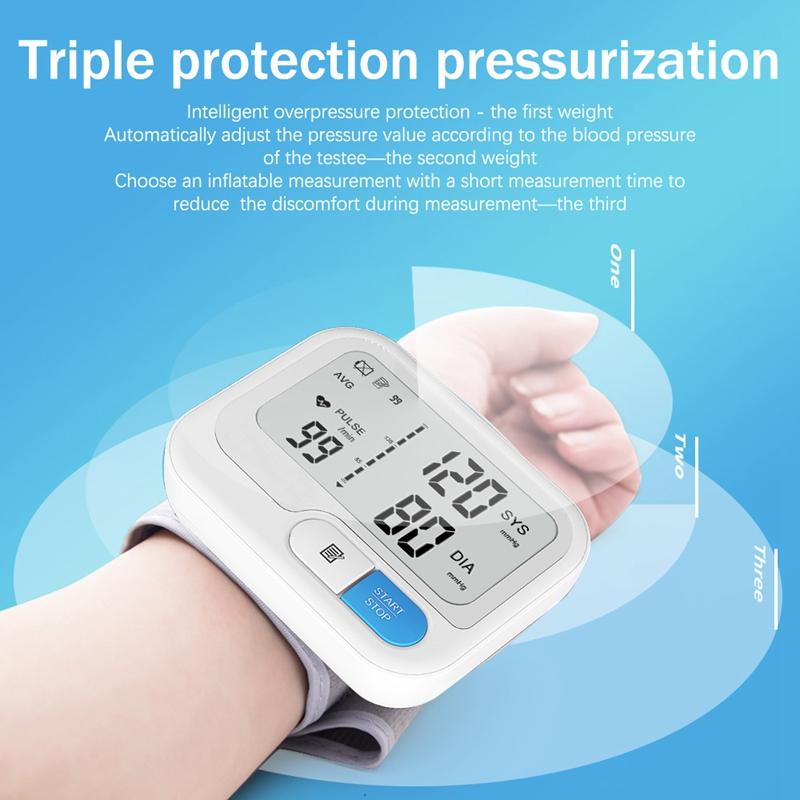 Automatic Digital Smart Blood Pressure Monitor Electronic Sphygmomanometer Wrist Heart Rate Pulse Meter Electric ROHS Certified