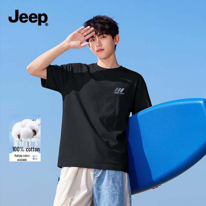 JEEP Men s Heavyweight Pure Cotton Short Sleeve Graphic T-Shirt XL