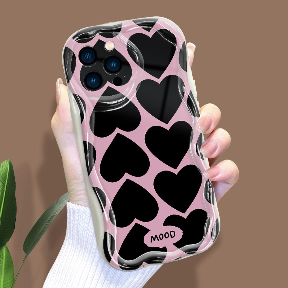 Cartoon-Muster Creme Textur Gehäuse Wellenrand Weiche Silikonhülle Handyhülle für IPhone Samsung Huawei Honor Xiaomi Redmi Infinix Tecno