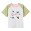 Xiaoyinman Girls' Cartoon Print Color Block Short Sleeve T-Shirt