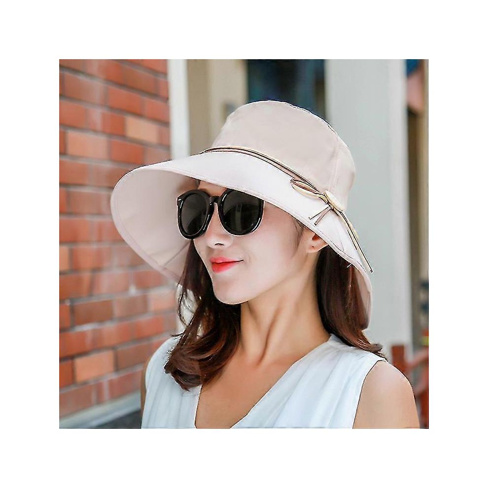 Chapéu de Sol Dobrável Feminino com Proteção UV UPF 50+ Chapéu de Sol Bucket Respirável para Mulheres Tira de Queixo Ajustável
