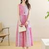 Women's Plus Size Floral Print Sleeveless Maxi Dress, Casual Loose Summer Long Dress (XL-5XL)