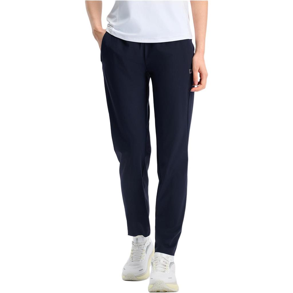 Fila Comfortable Soft Casual Simple Cool Feeling Knitted Sports Pants Women Bottoms Dark-Blue A11W431607FNV