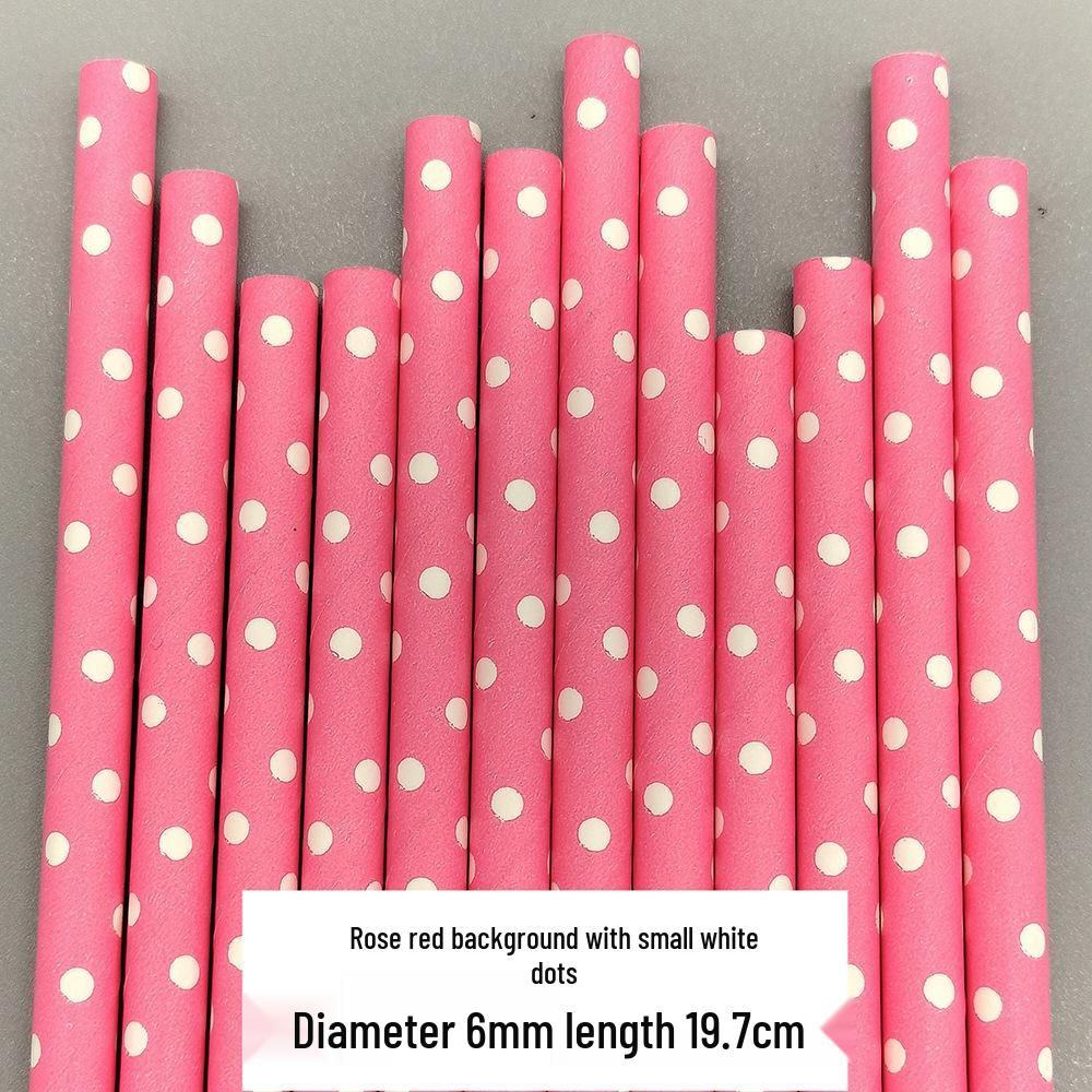 Colorful Polka Dot Biodegradable Paper Straws - Ideal for Juices, Beverages, Desserts & Table Decorations