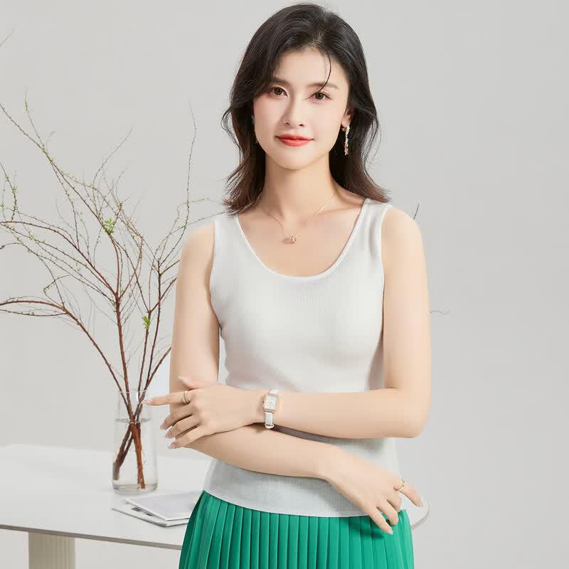 Jinjujing Women's Silk Blend Knitted Camisole Top