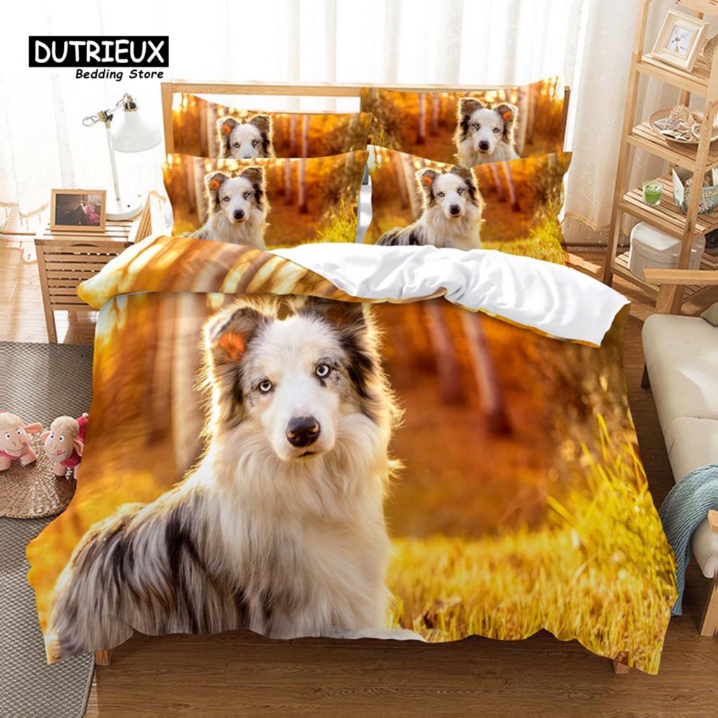 Siberian Husky Duvet Cover Set, Fashion Bedding Set, Soft Comfortable Breathable Duvet Cover, For Bedroom Guest Room Decor