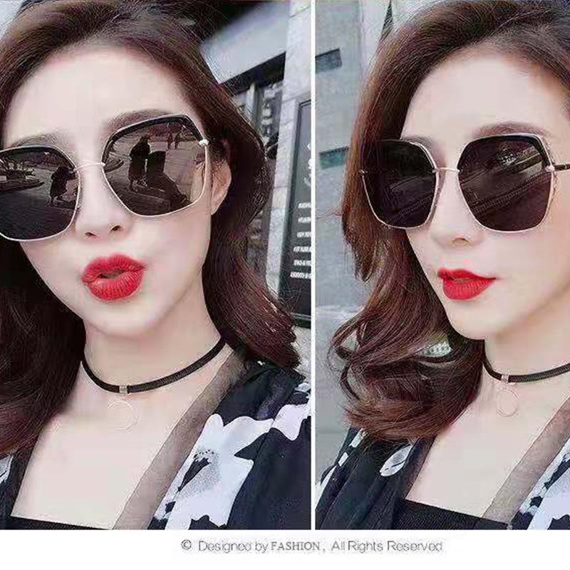 Stall Large Frame Sunglasses Metal Trend Color Film Colorful Women'S Sunglasses
