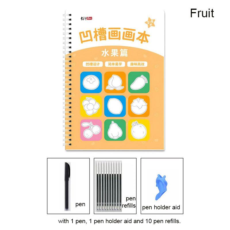 Grooved Number Tracing & Pen Control Practice Workbook For Preschoolers: Kindergarten Prep Handwriting, Drawing