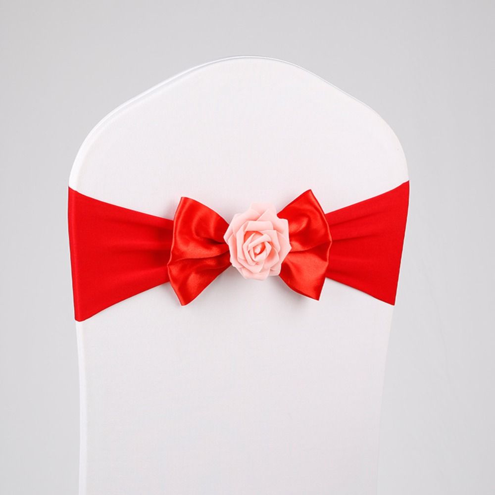 Polyester Bow Tie Chair Bandage High Elasticity Chair Sashes Band  Wedding Party