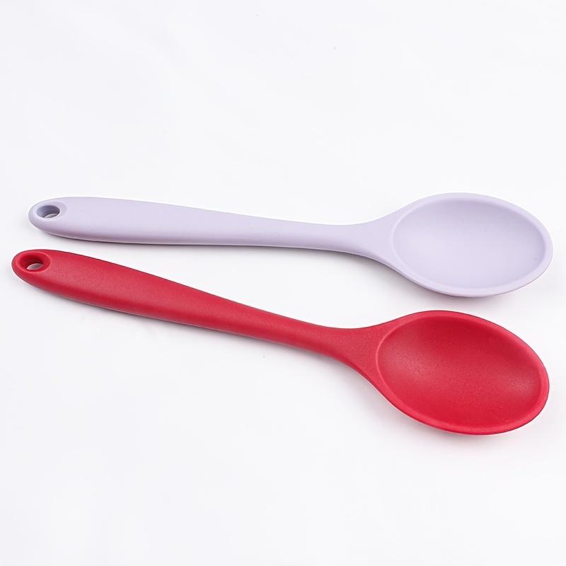 1pc Silicone Small Soup Spoon, Meal Spoon, Kitchen Cutlery, Kitchen Tools