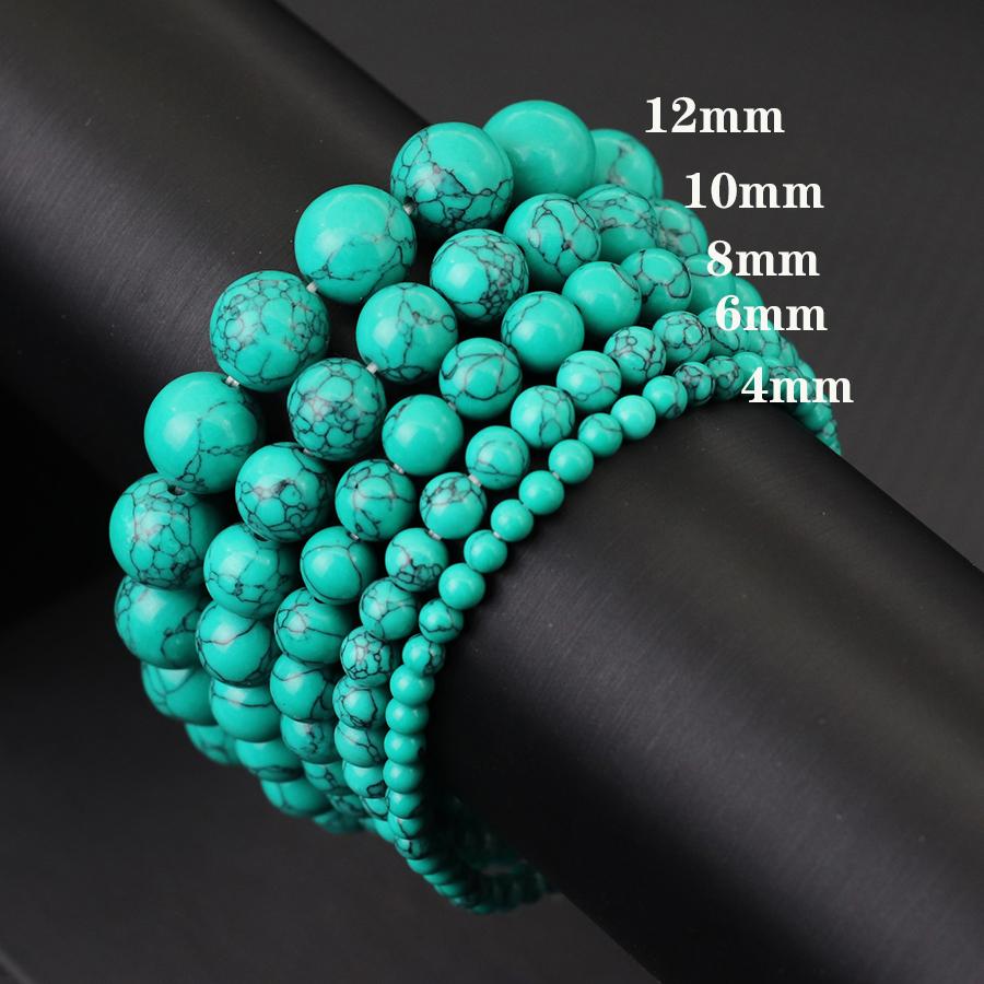 Minimalist Elegance 4/6/8/10/12mm Blue Turquoises Stone Bracelet Men Women Meditation Yoga Beaded Braslet Valentine Day Braclet